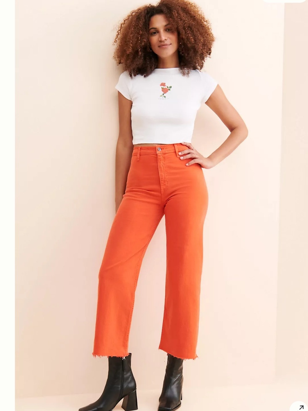 Pistols Penny‎ Crop Raw Hem High Rise Orange Jeans size 27